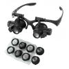 Joebo Microscope Kit LED Head-Mounted Illuminating Microscope Headband with 10x 15x 20x Magnifier Loupe Microscope Lens Adapters view 3