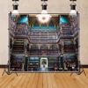 Canessioa Library Interior Backdrop Royal Library of Portugal Backdrop Rio de Janeiro Landmarks Bookshelf Photography Background 10x10ft300x300cm Banner Photo Studio Props view 2