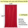 50ftx10ft Wrinkle Free Red Backdrop Curtains Panels for Parties, Polyester Red Photo Backdrop Drapes 10 Panels 5ftx10ft for Birthday Wedding Photography Background Home Decorations view 3
