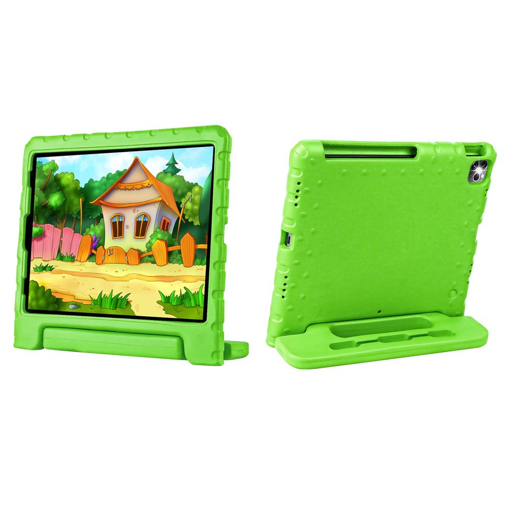 BILLISGOVA New Kids Case for iPad Pro 12.9 Case Super Protection iPad Pro 12.9 inch 6th 5th 4th 3rd Cover with Pencil Holder and Handle Stand for iPad Pro 12.9 2022 2021 2020 2018 Green