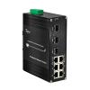 Industrial 9-Port Fast Ethernet PoE+ Switch, 610/100 RJ45 Ports (IEEE 802.3af/at, 30W/Port, 180W Total) + 3100Base-FX SFP, 48-57V DC Dual Input & 48V PoE Output, for Industrial & Transportation view 1