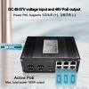 Industrial 9-Port Fast Ethernet PoE+ Switch, 610/100 RJ45 Ports (IEEE 802.3af/at, 30W/Port, 180W Total) + 3100Base-FX SFP, 48-57V DC Dual Input & 48V PoE Output, for Industrial & Transportation view 4