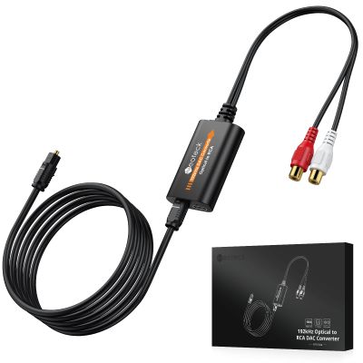 Neoteck Optical to RCA Cable DAC Converter with Built-in Audio Amplifier Chipset 192kHz SPDIF to RCA Digital to Analog Converter for HDTV Blue-ray PS4 etc.-Female Output
