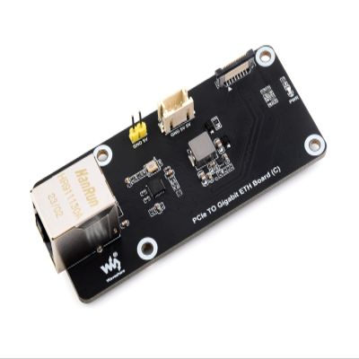 waveshare PCIe to Gigabit ETH Board (C) for Raspberry Pi 5,10/100/1000Mbps Network Standard,Pice x1 GEN2 Interface,RJ45 Gigabit Ethernet Port