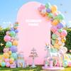 6FT Baby Pink Arch Covers, Spandex Fitted Wedding Arch Stand Covers Round Top Chiara Backdrop Cover for Birthday Party Ceremony Banquet Decoration view 1