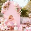 6FT Baby Pink Arch Covers, Spandex Fitted Wedding Arch Stand Covers Round Top Chiara Backdrop Cover for Birthday Party Ceremony Banquet Decoration view 4