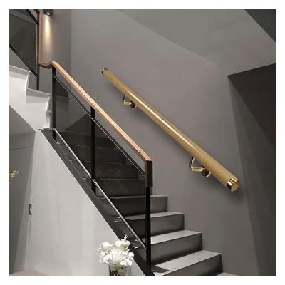 Stair Railing 1ft-20ft Wooden Handrails Non-Slip Staircase Handrail Wall Mounted Barrier-Free Staircase Grab Bar for Elderly, for Corridor Lofts Guardrail Decking Railings (Size : 17ft/510cm)