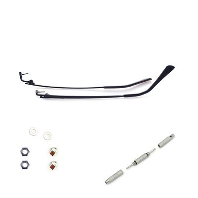QYAJS 1 Pair Metal Frame Arms Rimless Glasses Legs Eyeglass Replacement Temple Eyewear (Single Hole)