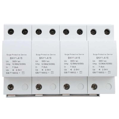 4P Surge Protector Arrester Anti-Thunder Protection Circuit Breaker Household 385VAC Circuit Breaker (Size : 150KA)