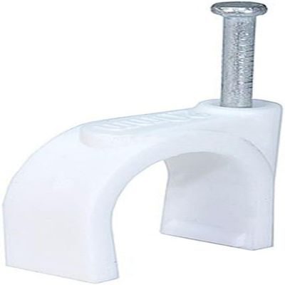 10mm Diameter Circle Ethernet Nylon Wire Cable Clips Clamps with Steel Nail, 100pcs/Pack10mm,White