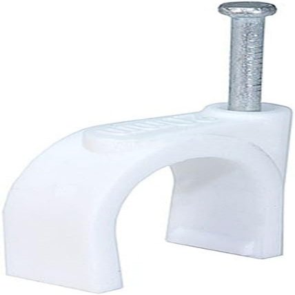 10mm Diameter Circle Ethernet Nylon Wire Cable Clips Clamps with Steel Nail, 100pcs/Pack10mm,White