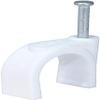 10mm Diameter Circle Ethernet Nylon Wire Cable Clips Clamps with Steel Nail, 100pcs/Pack10mm,White view 1