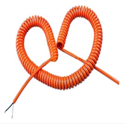 DYCJLL Spring Telescopic Spiral Cable Spring Spiral Cable 1PC Orange Wire 2-Cores 20AWG Stretch 1/2/3/4/5 Meters Stretchable Wire Shrinkable Cable (Color : 2core 20awg, Size : Stretch 1Meter)