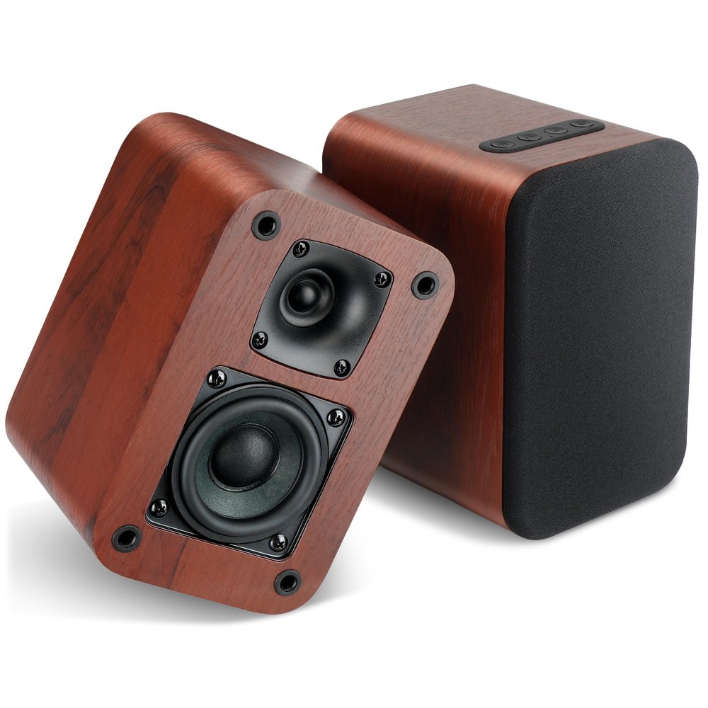 RIOWOIS Powered Bluetooth Bookshelf Speakers, 40W Record Player Speakers with 2.75 Inch Woofer, Stereo Speakers with Optical/AUX/TV-ARC Connection for Turntable, No Receiver or Amplifier Required.