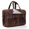 Full Grain italian Leather Briefcase for Men Top Choice Gifts Handcrafted Laptop Bag with Multiple Compartments (Brown, 16 inch) view 2