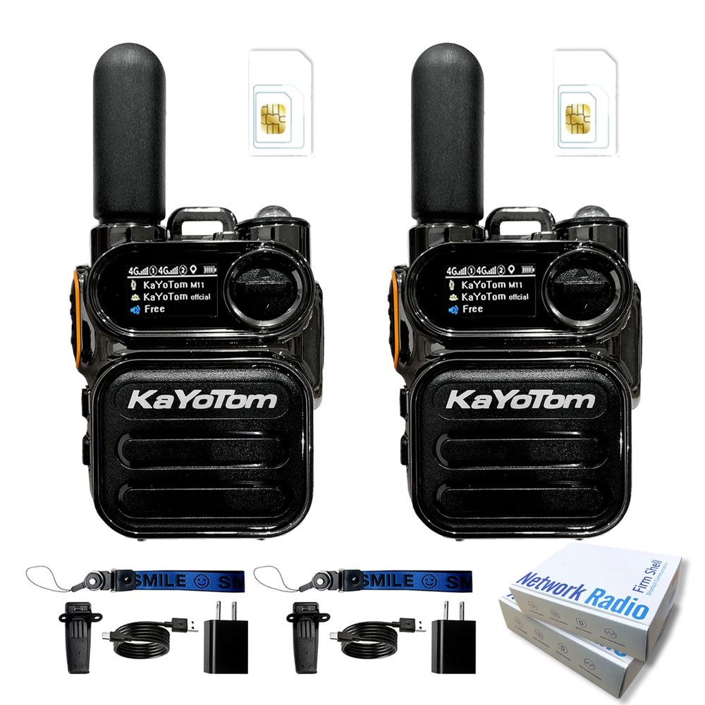 DirectNine Basics Global walkie Talkie,Kayotom Global walkie talkies Unlimited Range,Two Way Radio,Global walkie-talkies 5000 Mile Range,Walkie Talkies for Family Contact,Hiking Camping (2pcs withSIMCard)