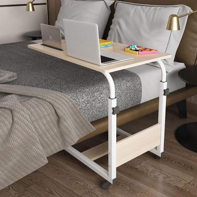 , Laptop Table with Wheels, Medical Chair/Bed Table, Sofa Side Table for Living Room Portable Desk Tray Table, Height Adjustable, Use for Home Meals Work and Activities ( Color : C , Size : 80*50cm )