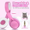 TuneFlux Upgraded Kids Headphones, Wired Toddler Headsets, 85dB Limited Volume On Ear Headphones, Portable Foldable Design, Stereo Sound Kids Headsets for School/Tablet/Travel-Pink view 3