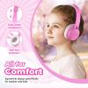 TuneFlux Upgraded Kids Headphones, Wired Toddler Headsets, 85dB Limited Volume On Ear Headphones, Portable Foldable Design, Stereo Sound Kids Headsets for School/Tablet/Travel-Pink view 4