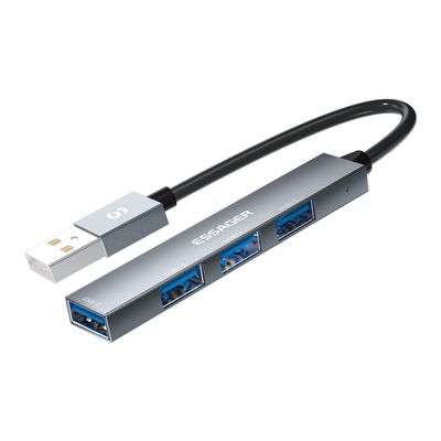 Essager USB 2.0 Hub, 4 Ports USB A Splitter Ultra-Slim USB Expander for Mouse, Keyboard, Flash Drive, U Disk, Printer Compatible with Laptop, Desktop PC, Xbox, PS5, and More (4 in 1 USB A)