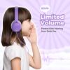 TuneFlux Upgraded Kids Headphones, Wired Toddler Headphones, 85dB Limited Volume On Ear Headphones, Portable Foldable Design, Stereo Sound Kids Headsets for School/Tablet/Travel-Purple view 2
