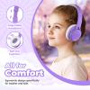 TuneFlux Upgraded Kids Headphones, Wired Toddler Headphones, 85dB Limited Volume On Ear Headphones, Portable Foldable Design, Stereo Sound Kids Headsets for School/Tablet/Travel-Purple view 4