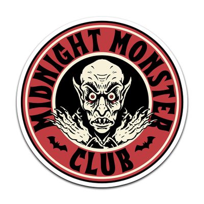 4" Midnight Monster Club Nosferatu Sticker Red Dracula Vampire Goth Horror Punk Psychobilly Sticker, Waterproof Vinyl Sticker for Car, Auto, Water Bottles, Phone Case, or Laptop Decal