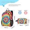 ALAZA Rainbow Swirl Tie Dye Backpack and Lunch Bag Set for Boys Girls School Bookbag Cooler Kits view 2