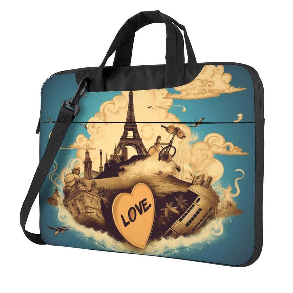 Laptop Bag 13-15.6 inch Laptop Shoulder Bag for Men Women I Love to Travel Computer Bag Messenger Bag for Work