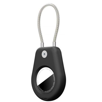 Tandoler 1|2|4 Pack Holder for AirTag 2nd Gen (2026) & 1st Gen with Wire Cable, Secure Lock Case for Apple for Air Tag with Keychain Key Ring, Luggage Tags for Suitcases, Black