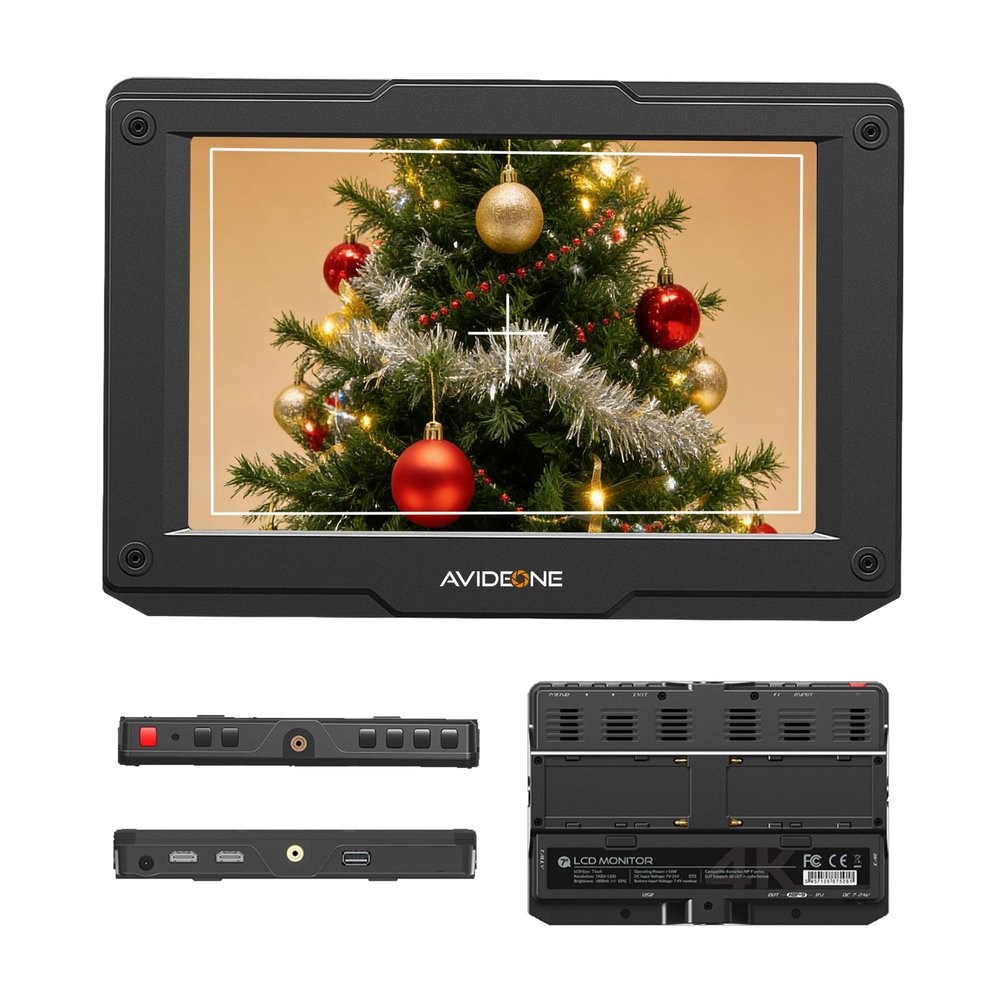 AVIDEONE 7'' 1920x1200 IPS Full HD Field Monitor, 4K HDMI On Camera Monitor 1800nits Ultra Brightness, 3D-LUT/HDR/
