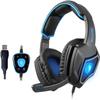 aiqiua Game Headset,Gaming Over-Ear Headphone with Mic Head-Mounted Computer Gaming Headset with Microphone Noise Reduction (Color : Blue) view 2