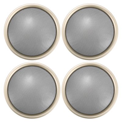 ACROPIX Universal 10" Car Speaker Grills Cover Mesh Round 10 Inch Audio Speaker Subwoofer Guard Protector Case Iron Black Gold Tone - Pack of 4