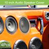 ACROPIX Universal 10" Car Speaker Grills Cover Mesh Round 10 Inch Audio Speaker Subwoofer Guard Protector Case Iron Black Gold Tone - Pack of 4 view 2