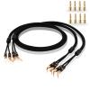 Monosaudio 12 Gauge Speaker Cable Pair Speaker Wire with Banana Plugs/Y Spade Connectors Convertible Gold Plated OFC Copper for Amplifier/Speakers/AV Receiver/Home Stereo Sound Systems(1.5M) view 1