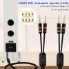 Monosaudio 12 Gauge Speaker Cable Pair Speaker Wire with Banana Plugs/Y Spade Connectors Convertible Gold Plated OFC Copper for Amplifier/Speakers/AV Receiver/Home Stereo Sound Systems(1.5M) view 2