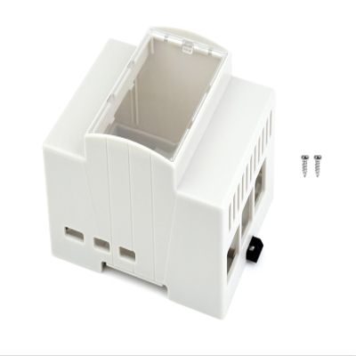 DIN Rail ABS Case for Raspberry Pi 5, for Raspberry Pi 5 Case Clear Top Window Large Inner Space Compatible with Various Raspberry Pi Hats-PoE HAT (F), RS485 CAN HAT, 2-CH RS485 HAT