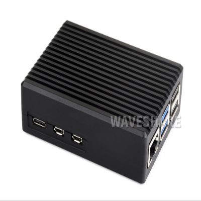 Aluminum Stripe Grooved Case for Raspberry Pi 5, Built-in Cooling Fan and Heatsink Pillars to Accelerate Heat Dissipation for Raspberry Pi 5