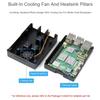 Aluminum Stripe Grooved Case for Raspberry Pi 5, Built-in Cooling Fan and Heatsink Pillars to Accelerate Heat Dissipation for Raspberry Pi 5 view 4