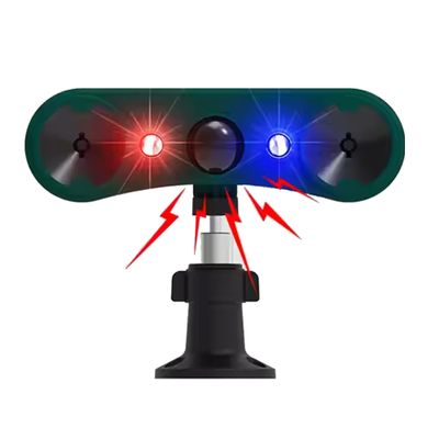 QXMH Solar Outdoor Motion Sensor Alarm: Infrared Induction Alarm, 2 * 129dB SoundOutdoor Motion Detectors, Security Alarm with Red/Blue Light (911W 1 Pack)