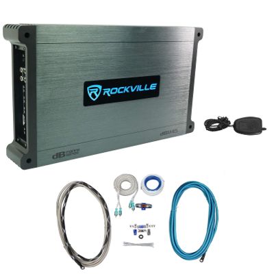 Rockville DBM45 Bundle: 4-Channel 2000W Peak Marine Amplifier, RMWK4 4 AWG Waterproof Amp Install Kit, for Boat and Marine Audio Systems, 2-Items