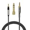 BRAINWAVZ Replacement Cable for Sennheiser HD518, HD558, HD598Cs, HD598, HD599, HD569 & HD579 headsets, with (6.35mm) Audio Adapter - 2M / 78 - Black view 1