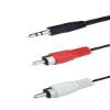 3.5mm to rca audio cable (3.93feet/1.2m) bi-directional male to male gold plated connector aux auxiliary headphone jack plug y adapter splitter converter to left / right stereo 2rca wire cord view 2