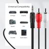 3.5mm to rca audio cable (3.93feet/1.2m) bi-directional male to male gold plated connector aux auxiliary headphone jack plug y adapter splitter converter to left / right stereo 2rca wire cord view 4
