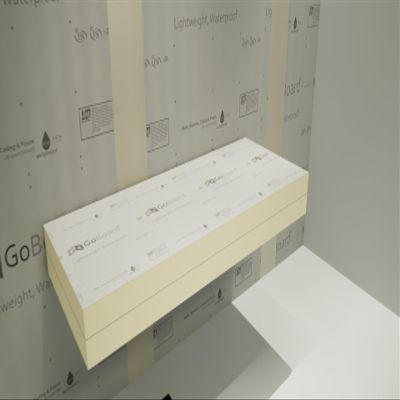 Floating Shower Bench Kit with GoBoard - Original Shower Bench Bracket (12x60)- Shower Bench,Bench Seat, DIY Shower Benches,Bathroom Dcor, Space Efficiency, Luxurious Feel,1 Count