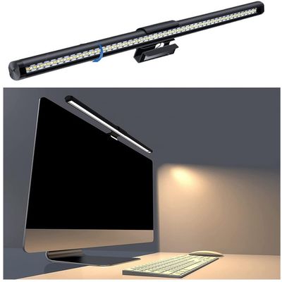 EVERZONE Monitor Light Bar, Dual Color Temperature Monitor Lamp, Stepless Dimming, Touch Control, 5 Color Modes, USB Computer Screen Backlight, Black, DT-01