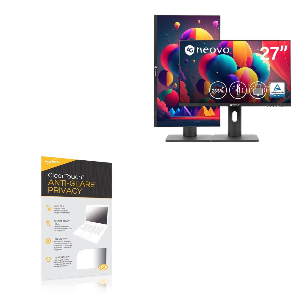 BoxWave Screen Protector Compatible with AG Neovo MH2703 Monitor (27 in) - ClearTouch Anti-Glare Privacy (2-Pack), Privacy Screen Protector Flexible Film Anti-Glare
