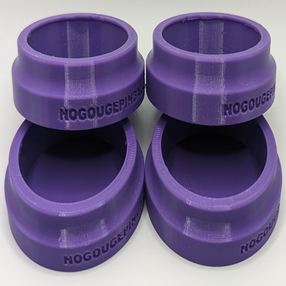 No Gouge Pinball Rubber Leg Leveler Caster Feet, Footies, Cups, Set of 4 (Purple)