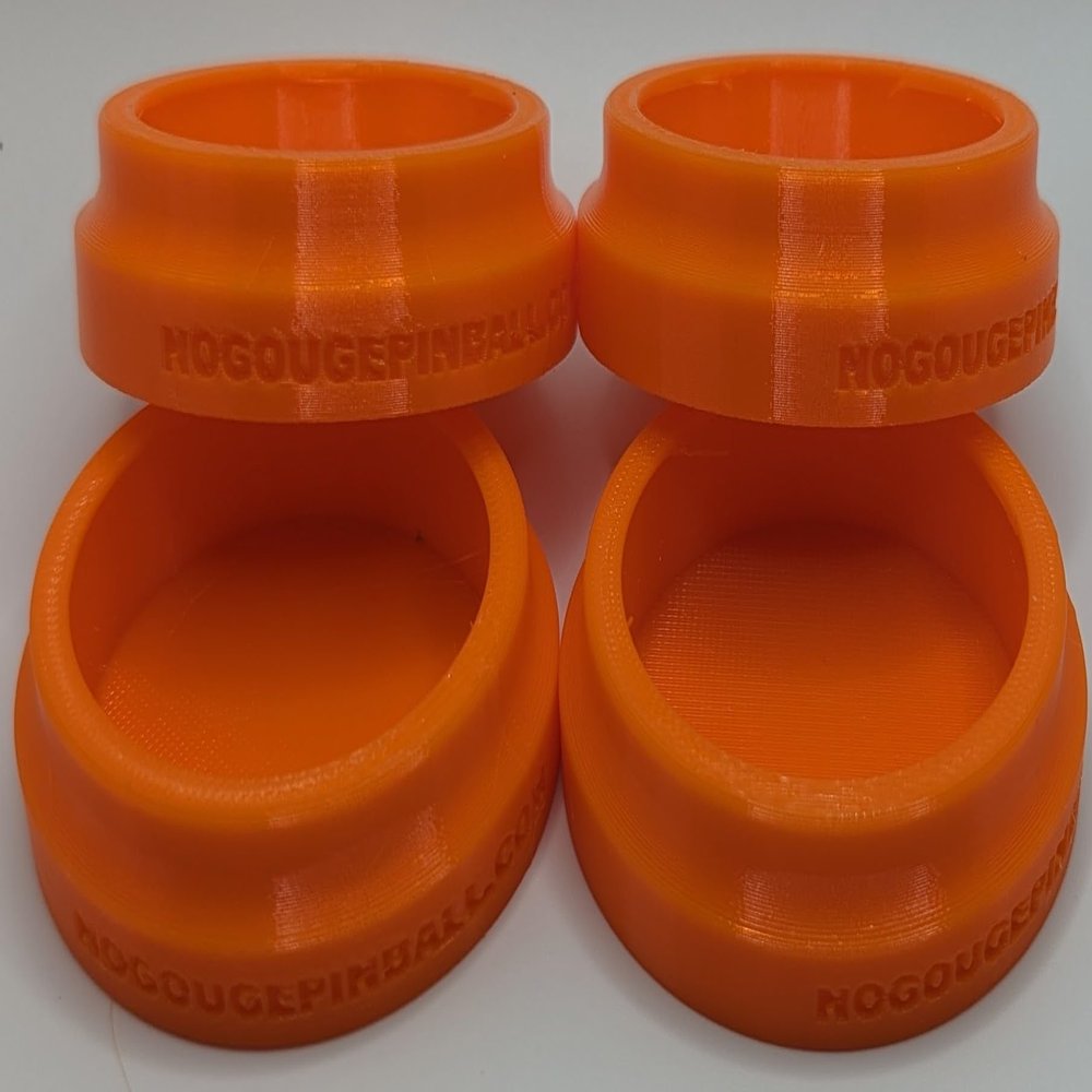 No Gouge Pinball Rubber Leg Leveler Caster Feet, Footies, Cups, Set of 4 (Orange)