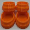 No Gouge Pinball Rubber Leg Leveler Caster Feet, Footies, Cups, Set of 4 (Orange) view 1